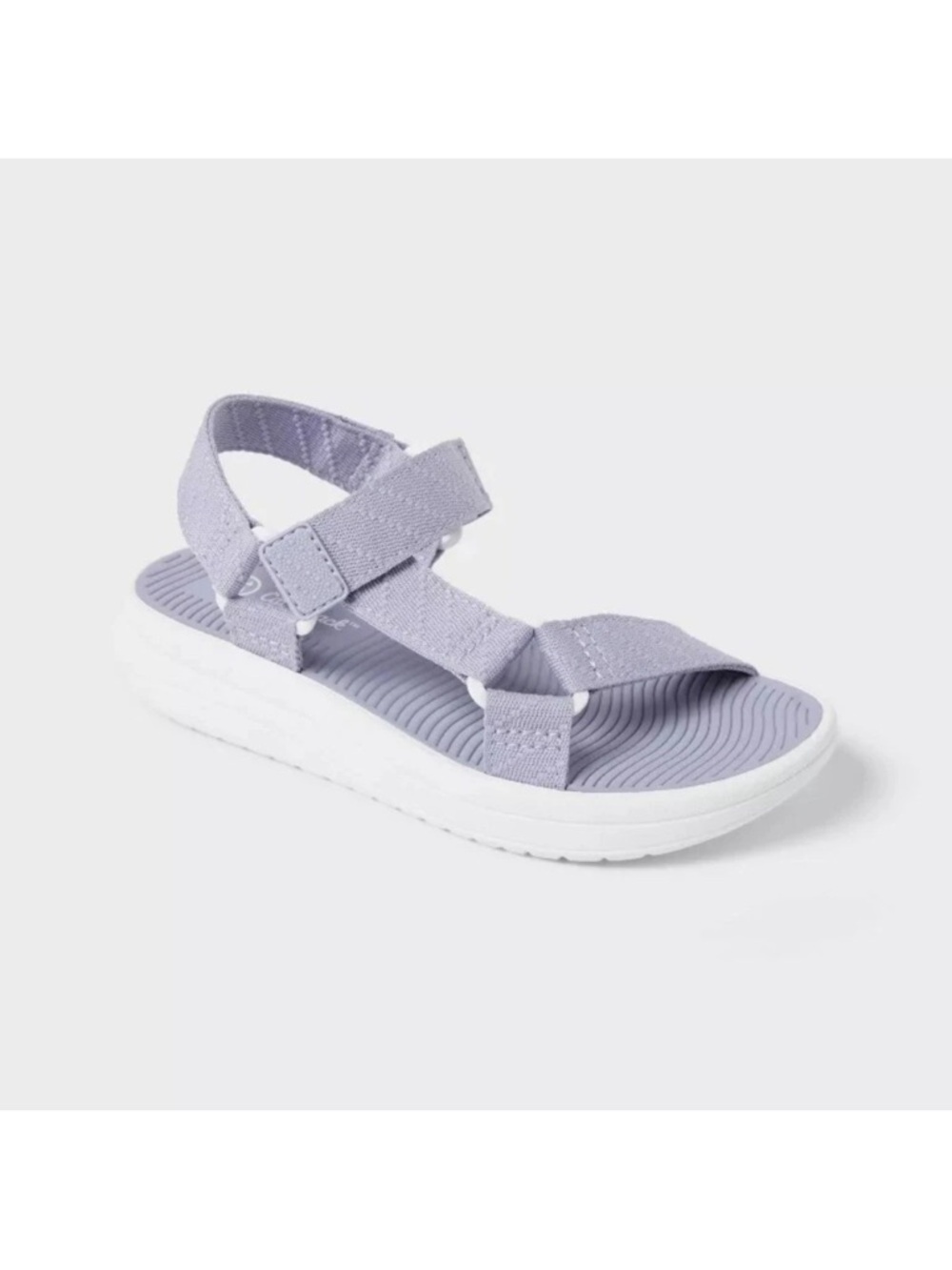 Girls Sport Sandals Youth 5 lavender Gray Velcro Lightweight Comfort Casual